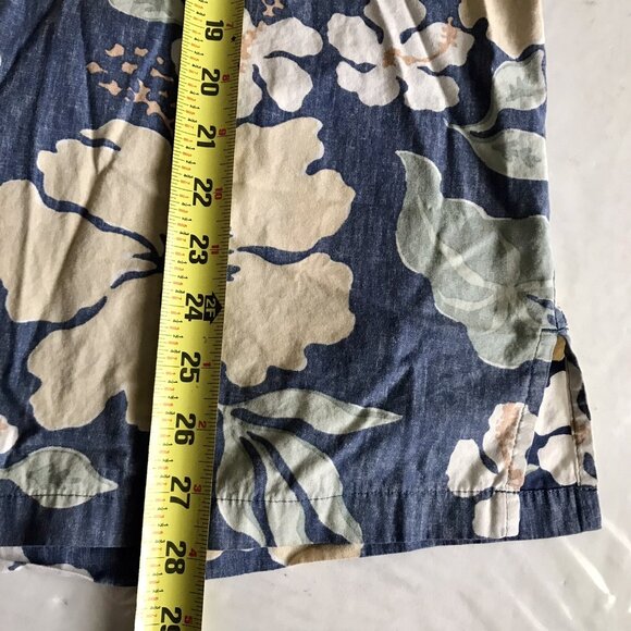 Men’s COOKE STREET Blue Floral Stone Wash Hawaiian Shirt Size 2XL - Picture 6 of 7